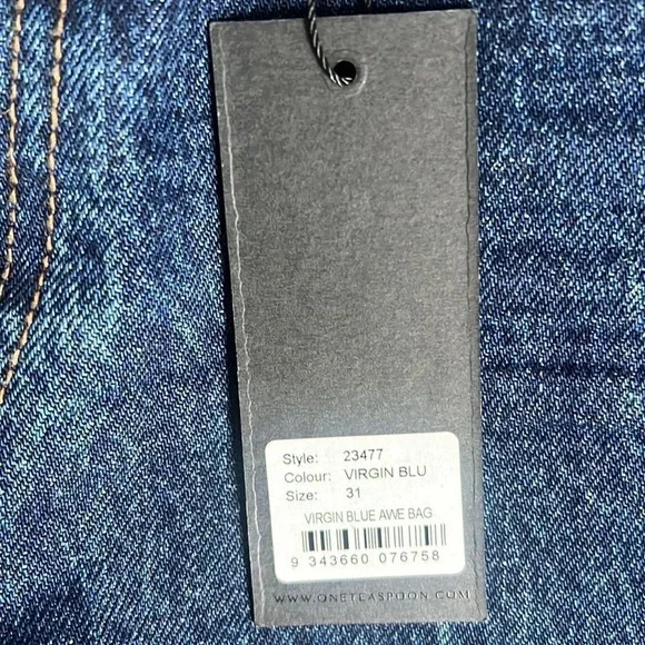 NEW one teaspoon VIRGIN BLUE AWESOME BAGGIES HIGH WAIST STRAIGHT LEG JEANS BLUE